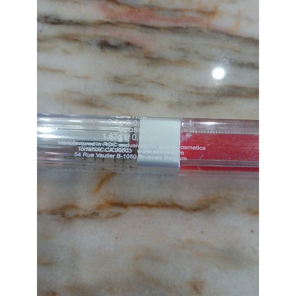 SKINN Cosmetics Twin Set Collagen Boost Lipstick & Wet Lip Gloss Papaya Party